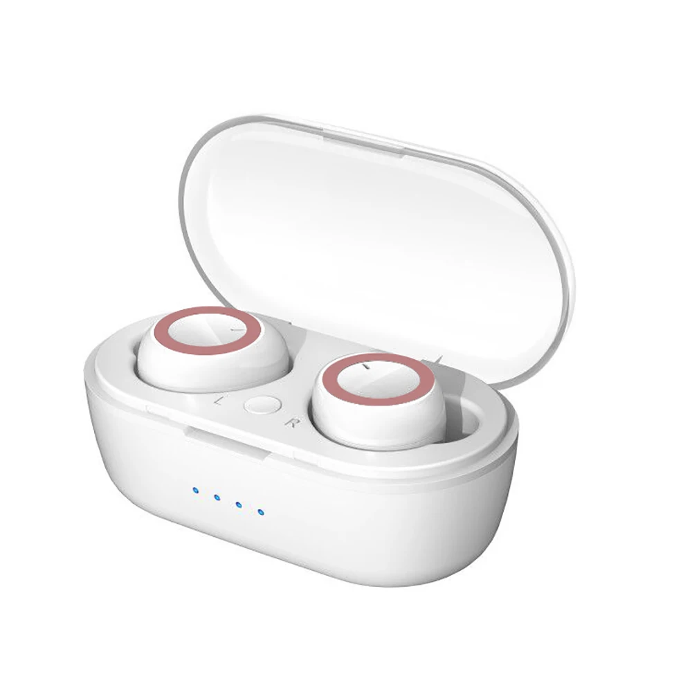 Белый Bluetooth 5,0 наушники TWS Спортивные Беспроводные музыкальные Игровые мини гарнитуры стерео наушники с высоким басом Hifi вызов маленький для iPhone XR 8 7 - Цвет: Белый