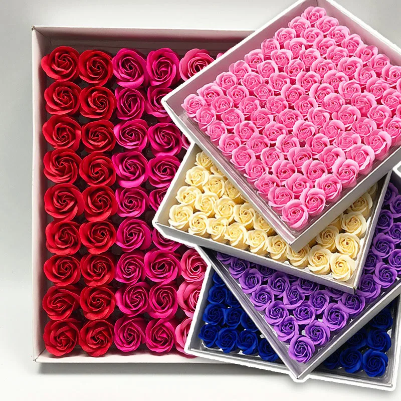 81 peças lote de rosa artificial flor