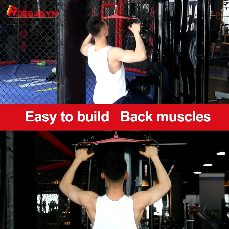 Fitness Lat Pull Down Bar Home Gym Pulley Grips Rotating V-Bar Cable Machine Attachment T Handle gym pulley attachments fitness equipment accessories