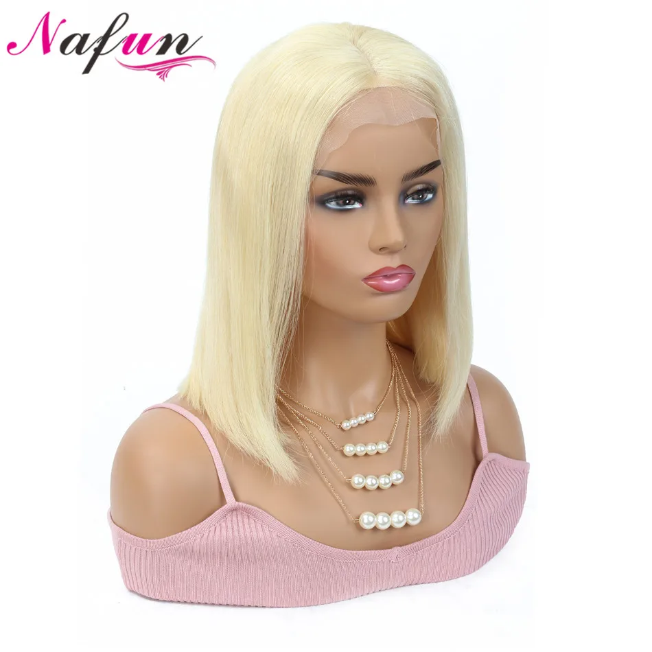 Nafun 13x4 613 парики из натуральных волос на кружеве индийские короткие человеческих