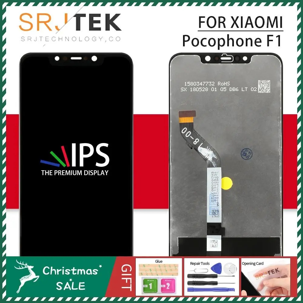 Srjtek для Xiaomi Pocophone F1 ЖК стекло матрица сенсорный экран дигитайзер полная сборка с рамкой 6,18 ''для Pocophone F1 дисплей