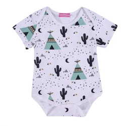Vêtements d'été en coton pour petites filles, barboteuse à manches courtes avec ananas 