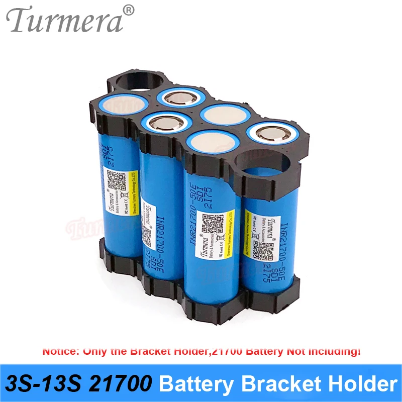 Turmera 10 개 3S 13S 21700 홀더 브래킷 ABS 접합 케이블 내부 구멍 직경 21.2mm 21.7mm 36V 48V 전자 자전거 배터리 사용