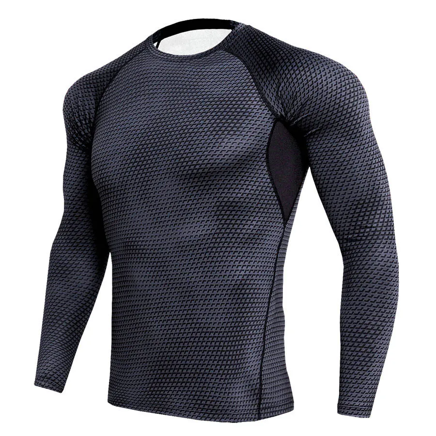 MMA Running Shirt Compression T-Shirt Gym Crossfit Sport Workout Sweatshirt Men's Long Sleeve Quick Dry Fitness Training Shirts
