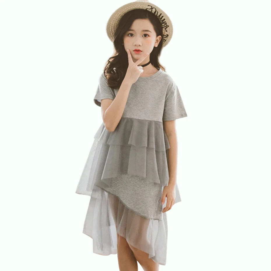 Kids Dress Girl Patchwork Cake For Girls Short Sleeve Party Dresses Cute Summer Clothes School | Детская одежда и обувь