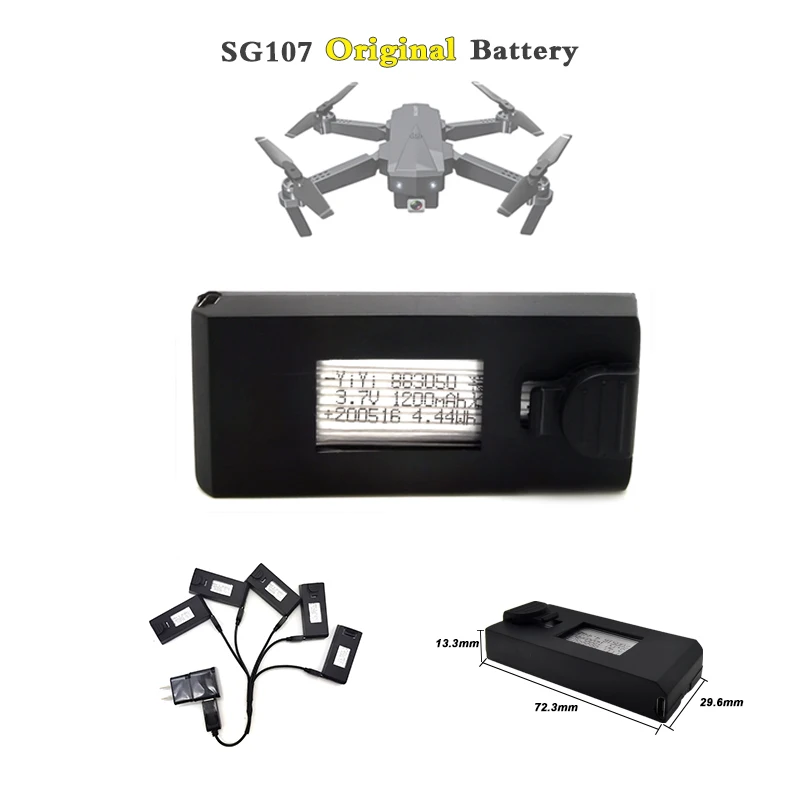 Оригинальный SG107 Дрон батарея 3 7 V 1200mAh Lipo с зарядным устройством для RC Quadcopter