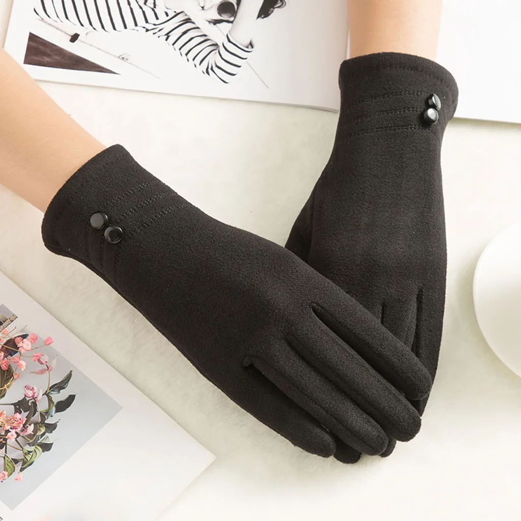 Женские зимние теплые перчатки с сенсорным экраном, зима, женские перчатки на запястье, варежки для вождения, лыжные перчатки, женские перчатки, Guantes de mujer#11