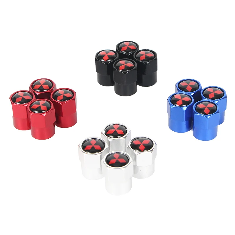 New 4PCS Auto Wheel Tire Valve Stem Caps Cover For Mitsubishi lancer asx outlander pajero l200 galant Car accessories | Автомобили и