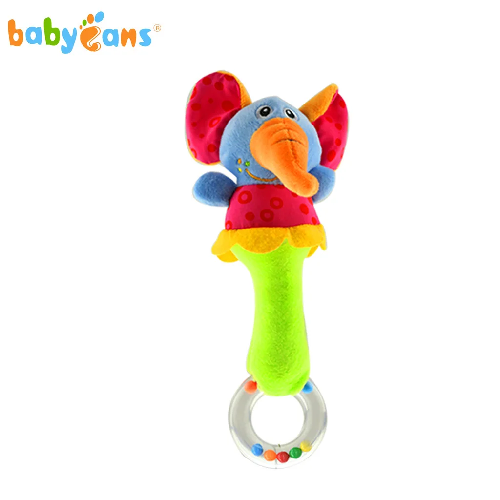 Babyfans ручная детская игрушка погремушка плюшевая игрушка мультяшное животное Успокаивающая кукла - Цвет: Elephant