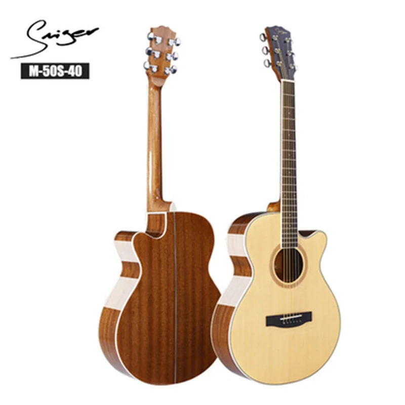 

40/41inch High Quality Guitar 6 String Top Spruce Solid Wood Guitar High gloss Solid Top GuitarAGT148