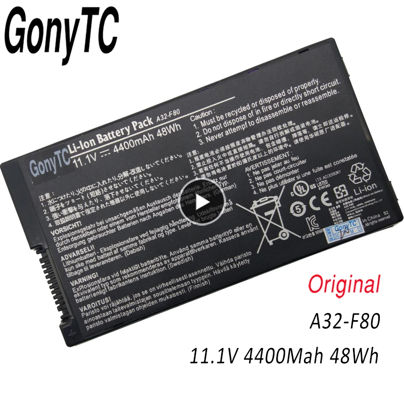 GONYTC A32-F80 Laptop Battery For ASUS F80 F80Cr F80s F81 F81E F83 F83Cr F83E F83S F83Se F83T K41 N60 N60D Pro83 Pro86 | Компьютеры и
