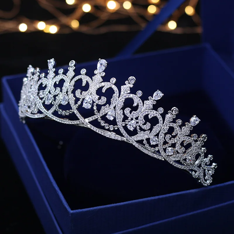 

2019 Bride Crown Headdress European Style Hair Accessories Zircon Princess Crown Accessories Marriage Yarn Formal Dress Wedding