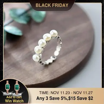 

Pearl Ring 925 Silver Jewelry Vintage Anel Charm Joyas Boho Simple Haut Bague Femme Aneis Anelli Punk Rings for Women Anillos