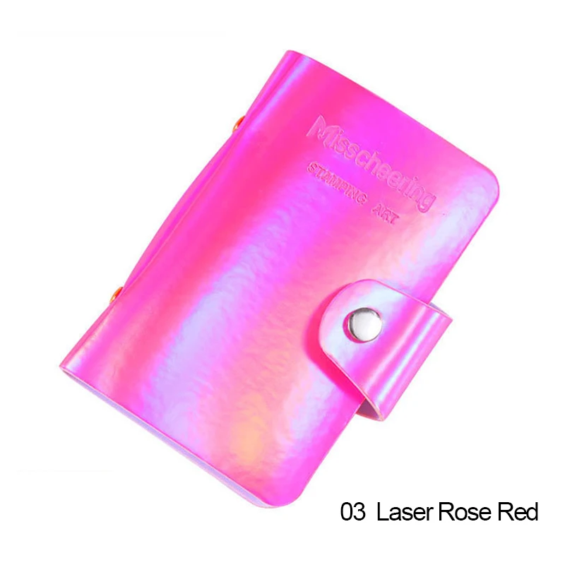 20 слотов держатель для штамповки ногтей Радужный лазерный дизайн квадратная прямоугольная тарелка-органайзер для маникюра пустой чехол