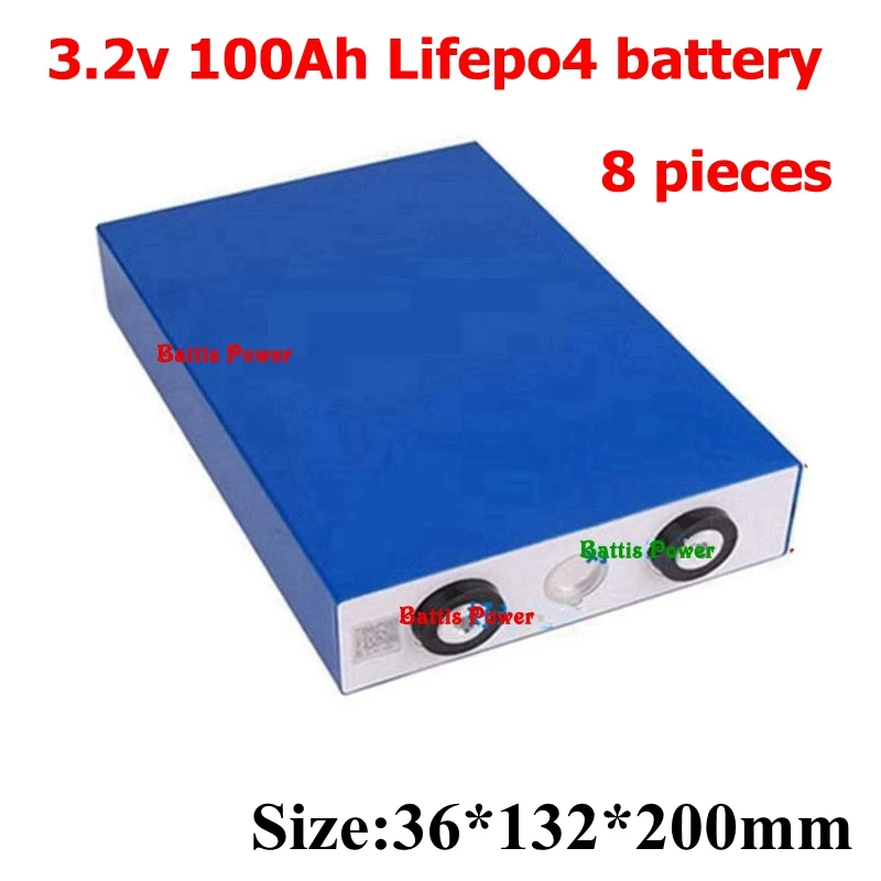 8 шт Lifepo4 3,2 V 100Ah 3C разрядка для 12V 24V EV солнечная панель домашний инвертирующий Аккумулятор для хранения энергии Diy