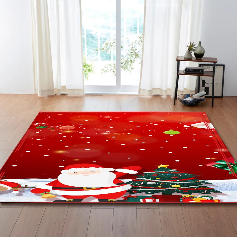 RULDGEE Polyester Christmas Rugs Carpet for Living Room 3D Santa Claus