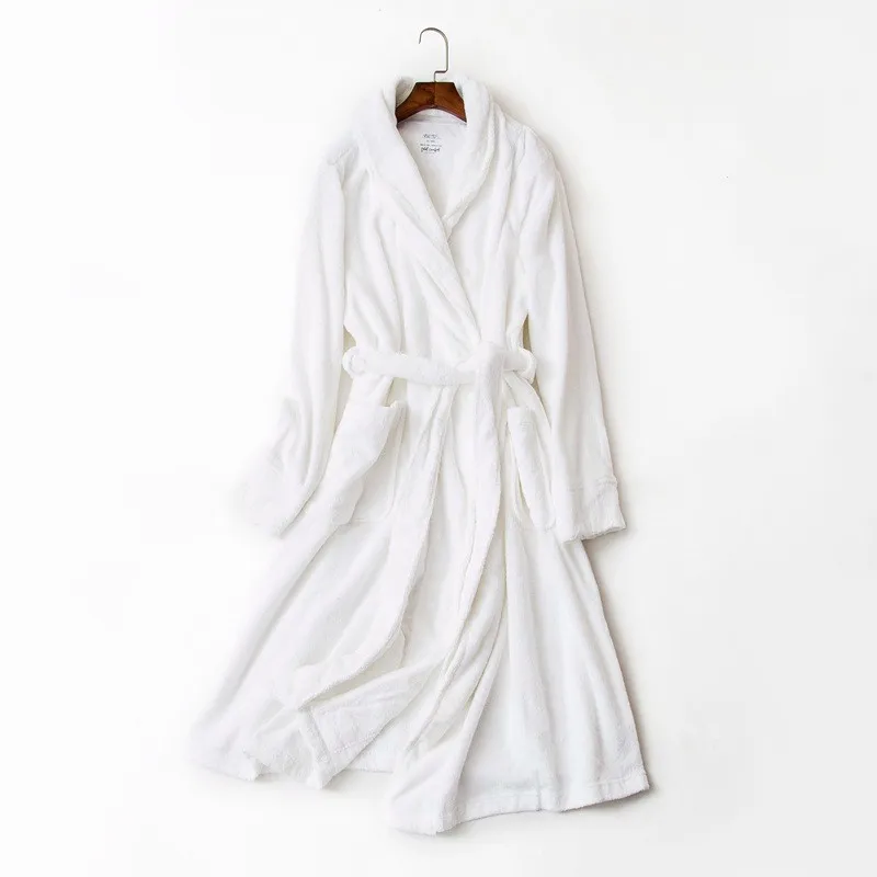 Осенне-зимний женский халат высшего качества, роскошный халат, парный теплый хлопковый Халат с отложным воротником, женский халат с длинным рукавом