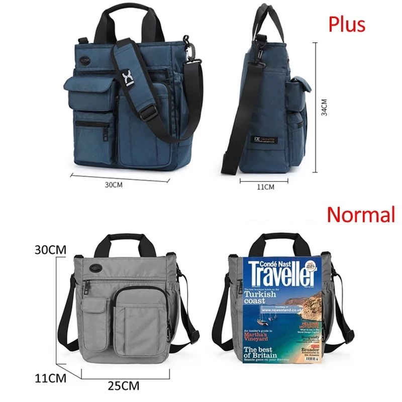 Weysfor Men Shoulder Messenger Bag Headphone Hole Waterproof Crossbody Bag Nylon Travel Handbag Large Capacity Storage Work Bags
