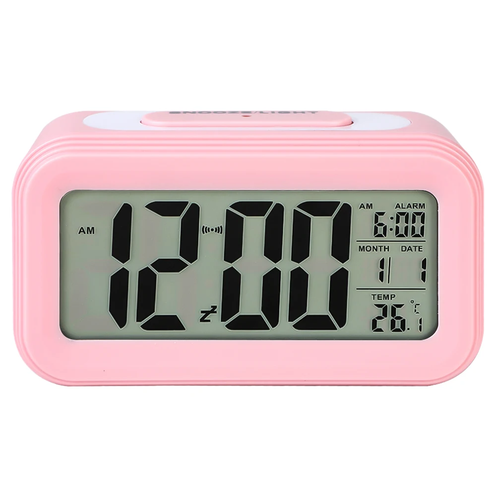 pink 13.6x4.6x7.5cm 1 шт. дисплей Будильник цифровой термометр календарь дисплей Дата Настольные часы путешествия Ectronic мини-часы - Цвет: pink 13.6x4.6x7.5cm