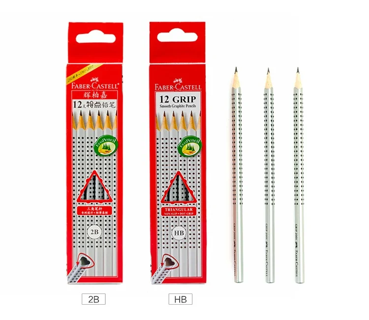 Faber Castell Треугольники деревянный карандаш Новинка Стандартный карандаши 12 шт. HB/2B школьные канцелярские Канцтовары товары для учебы 3170
