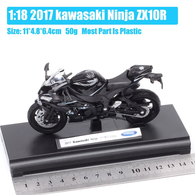 1:18 Масштаб Welly мини Kawasaki 2017 ниндзя ZX10 RR для мотокросса езды на мотоцикле