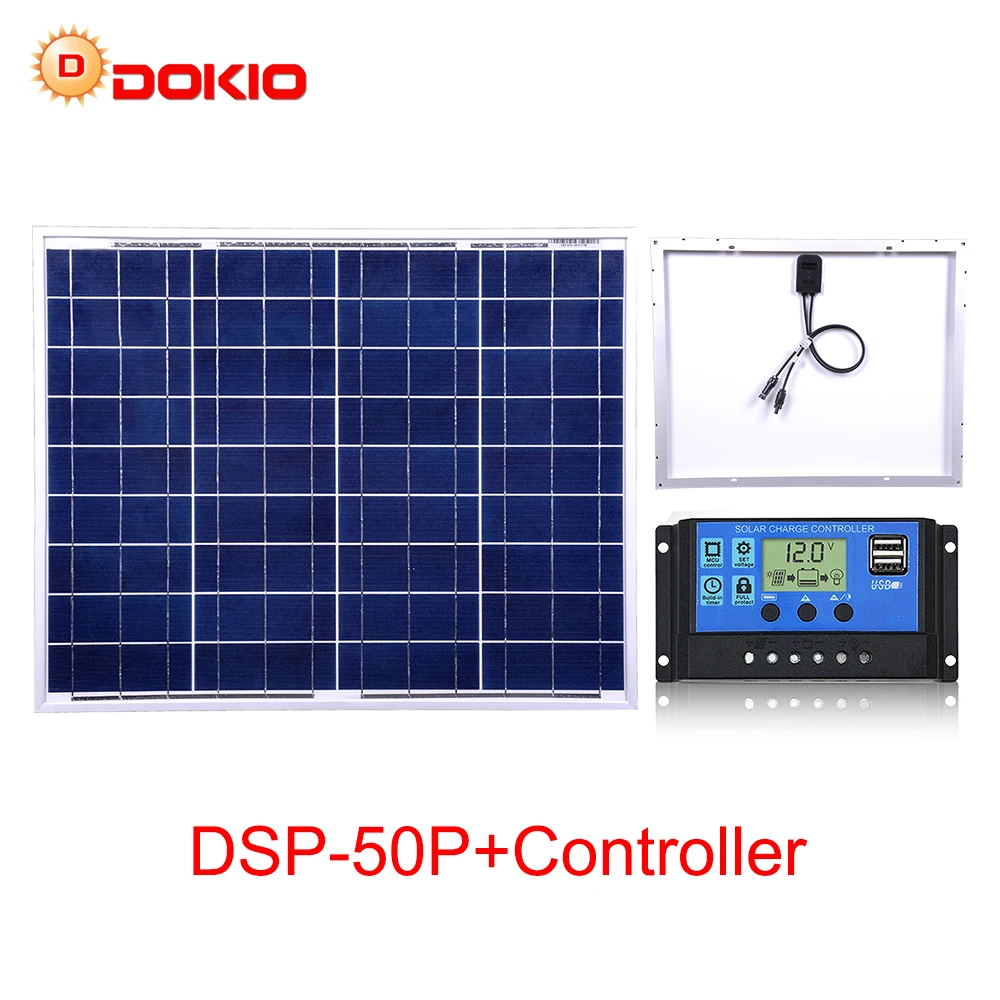 Dokio 50 Вт поликристаллический кремний Панели солнечные дрель makita 18V панели es solares