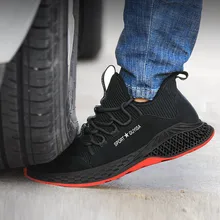 Мужские Прогулочные кроссовки; безопасная обувь; сезон осень; легкая рабочая обувь для отдыха со стальным носком; кроссовки до лодыжки; походная обувь; Tenis Masculino