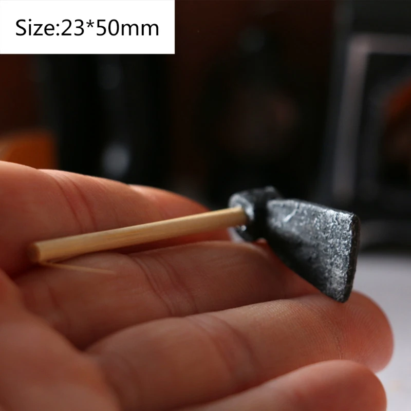 Miniature Ornament 1:12 Dollhouse Miniature Furniture Hoe Straw Bales Firewood Model Decorations Mini Villa House Sofa Kerosene Lamp