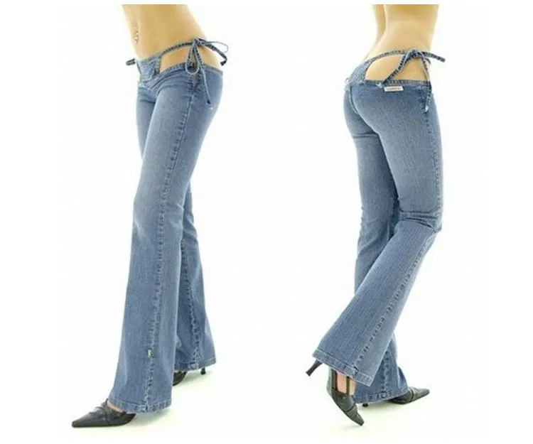 Calça jeans feminina biquíni de cintura ultra