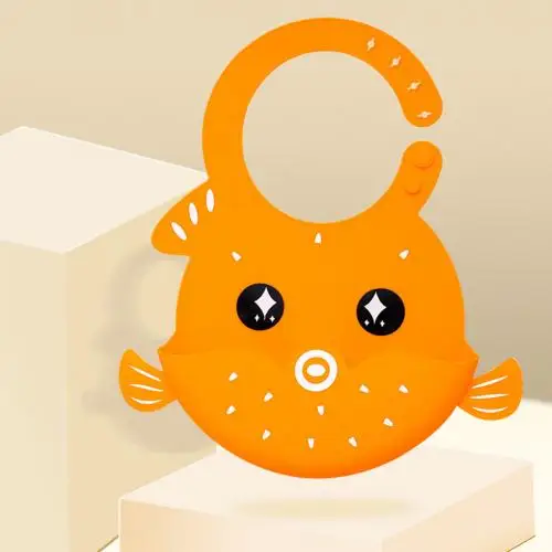 Orange Globefish Водонепроницаемый детский Слюнявчик с мультяшным Китом, моющийся передник для новорожденных, слюнявчик, Новинка - Цвет: Orange Globefish