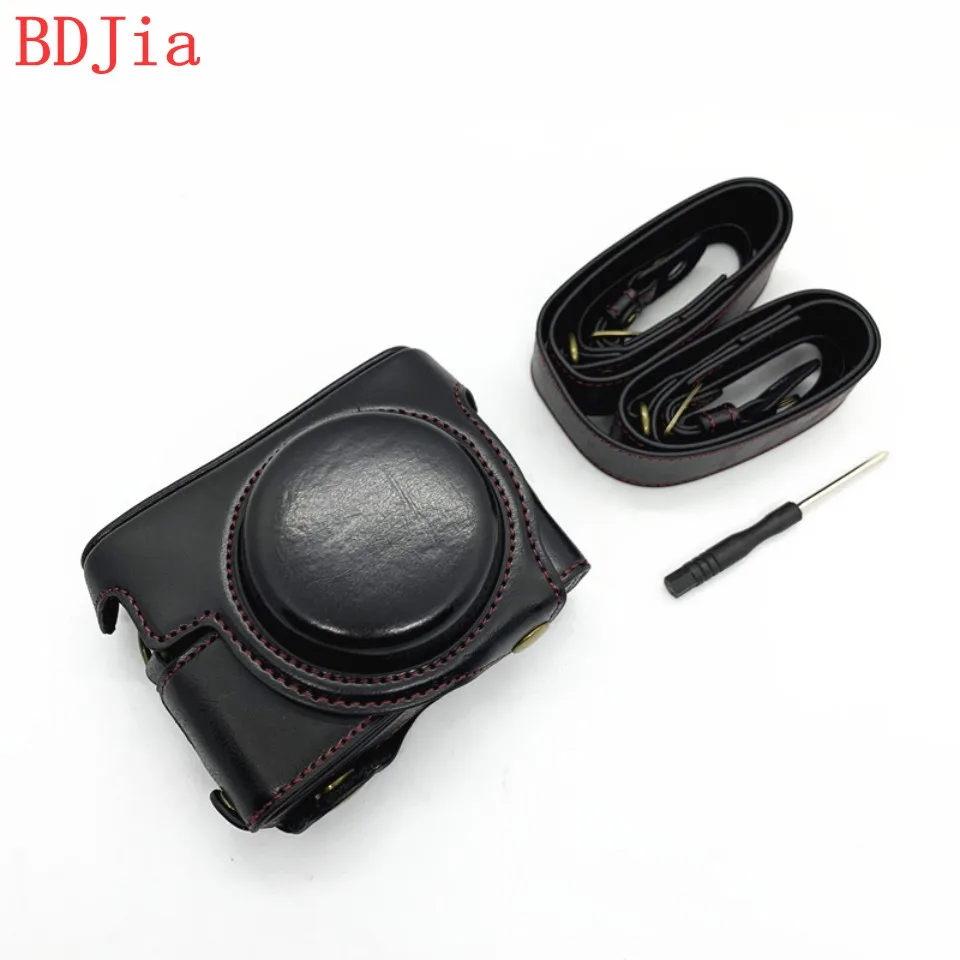 Leather Camera Case For Sony RX100 M7 M6 M5 M4 M3 M2 Camera PU Leather Camera Bag Cover With Battery Opening+strap