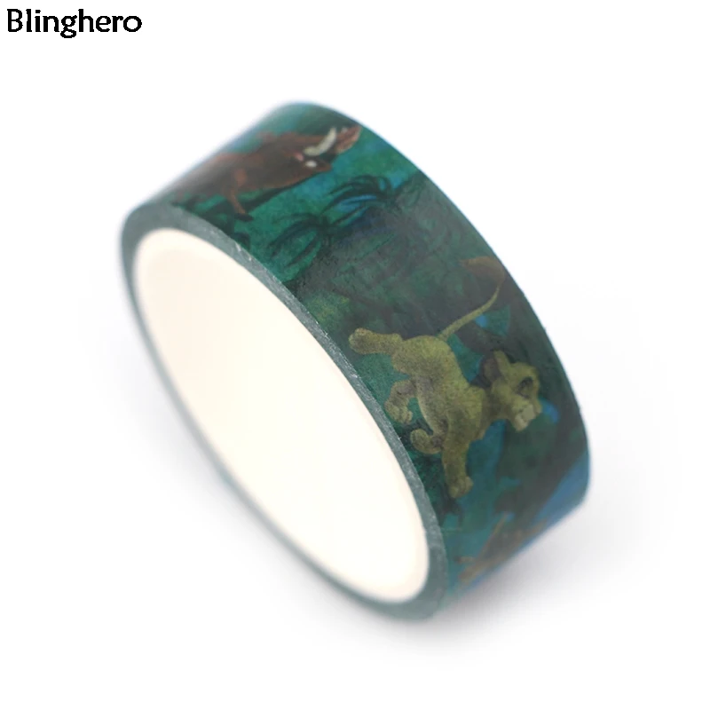 Blinghero Король Лев 15 мм X 5 м декоративная васи лента клейкая лента Diy мультфильм маскирующая Лента наклейки Скрапбукинг наклейка BH0062