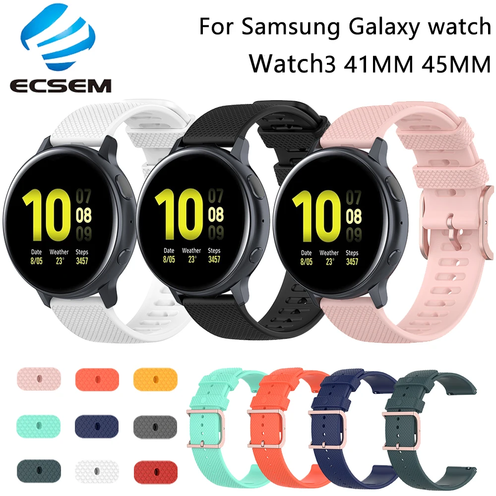 Ремешок силиконовый для Samsung galaxy watch 3 41 мм 45 сменный резиновый браслет