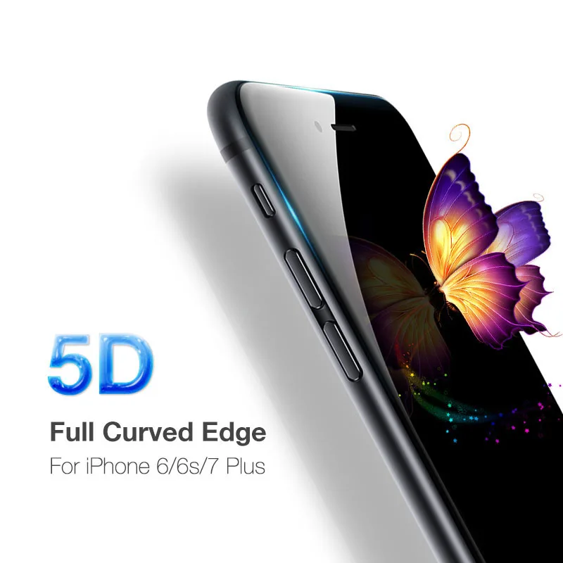 Закаленное стекло 5D для iPhone 11 12 Pro MAX mini полное изогнутое Защитное 8 7 6 plus X XS XR