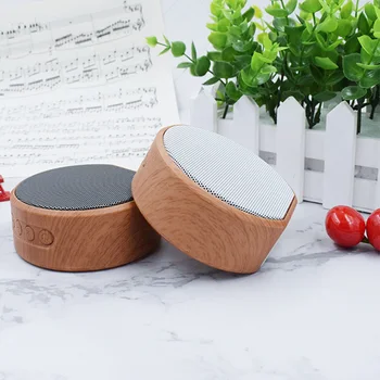 

Mini Wood Grain Audio TF Card Sound Box Multi-function Wireless Bluetooth 4.2 AUX 600mAh Battery Speaker