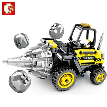 

Engineering Machine Drilling Vehicle Model Building Blocks Technic Bricks City Construction Car Model Toys For Kid Sembo Block