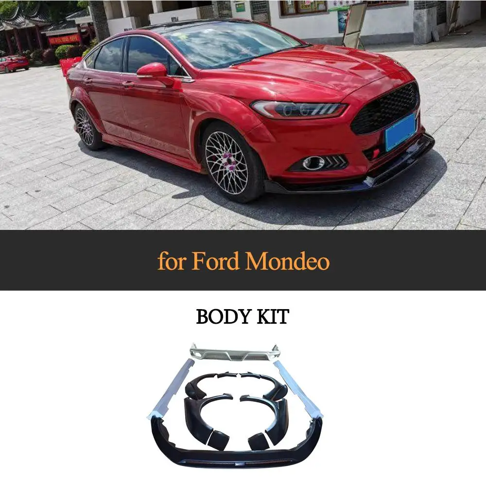 Набор внешних комплектующих к автомобилю для Ford Mondeo Sedan 2013- передний бампер для губ разветвитель заднего бампера Диффузор боковая юбка колеса арки