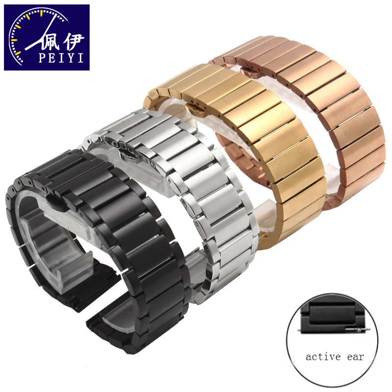 Stainless steel watchband 20mm 22mm silver black golden bracelet Replacement metal belt for Ticwatch2 pro/S2/C2 Quick release | Наручные