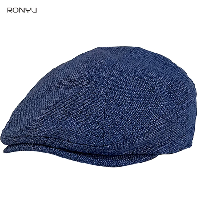 Womens Mens Blue Ivy Cap Women Beret Cabbie Driver Hat Spring Summer Breathable Flat Hats Gray Vintage Gatsby Beret NM05-03 1