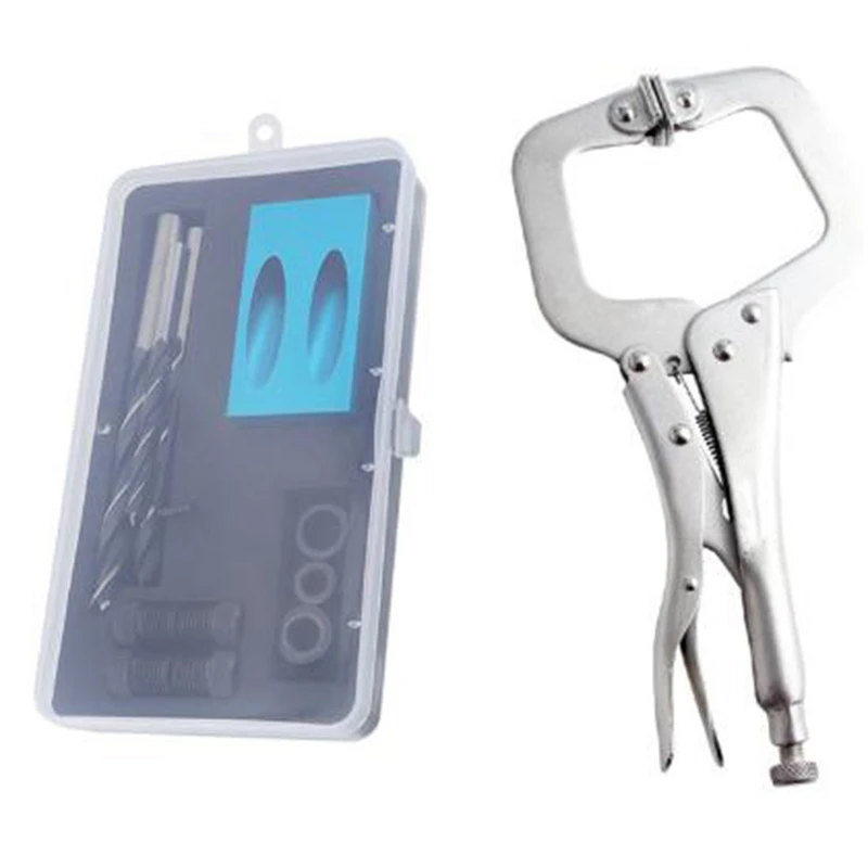 

Pocket Hole Jig with Magnet Drill Guide Woodworking Hole Drill 6 8 10Mm with Box Tool for Carpentry