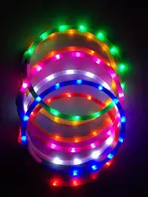  LED Glowing Dog Collar USB Charging Pet Dog Collar Night Luminous Dog Collars Rechargeable Night Safety Flashing Necklace 