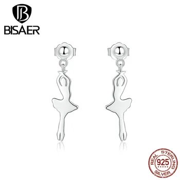 

Ballet Girl Earrings BISAER 925 Sterling Silver Romantic Ballet Girl Female Stud Earrings for Women Gift Jewelry GXE866