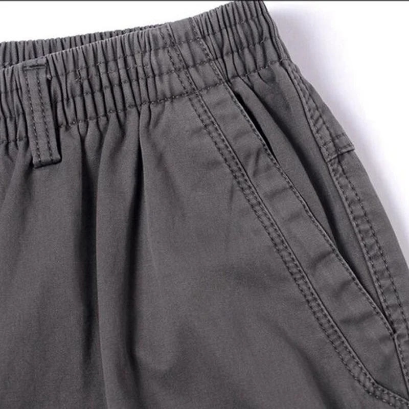 7XL 6XL Winter Men Cotton Cargo Thick Pants Zipper Large Size 8XL Out Door Stretch Elastic Waist Elasticity Safari Style Pants