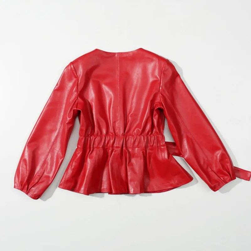 Leather Jacket Women Sheepskin Coat Autumn 2020