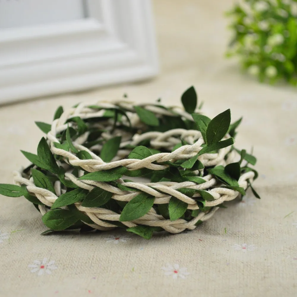 1pcs / 100cm silk vine artificial green leaf Christmas wedding decoration DIY garland gift scrapbook craft fake flower