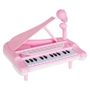 

Multi-Functional Electronic Piano Musical Instrument Beginner Learning Piano Toy with Microphone (Pink)