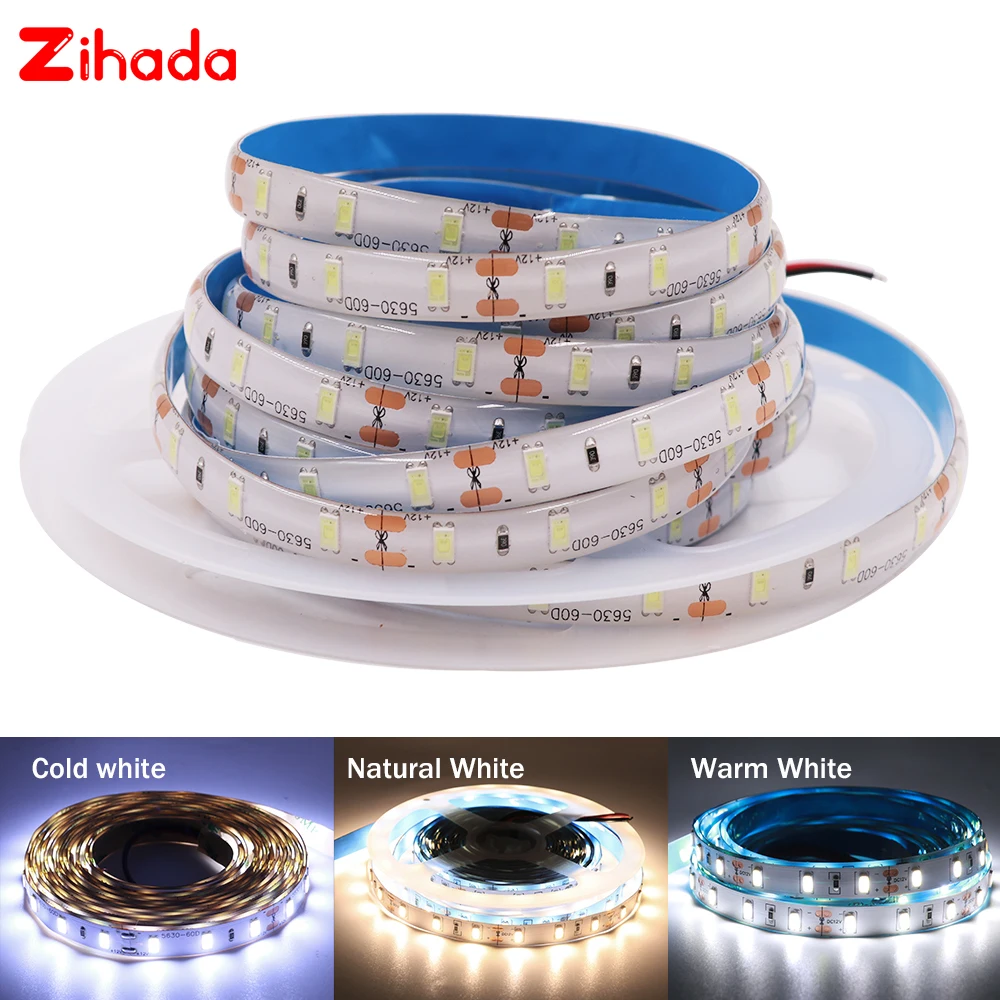 12V Светодиодные ленты светильник 5M 5630 SMD гибкая лента Водонепроницаемый