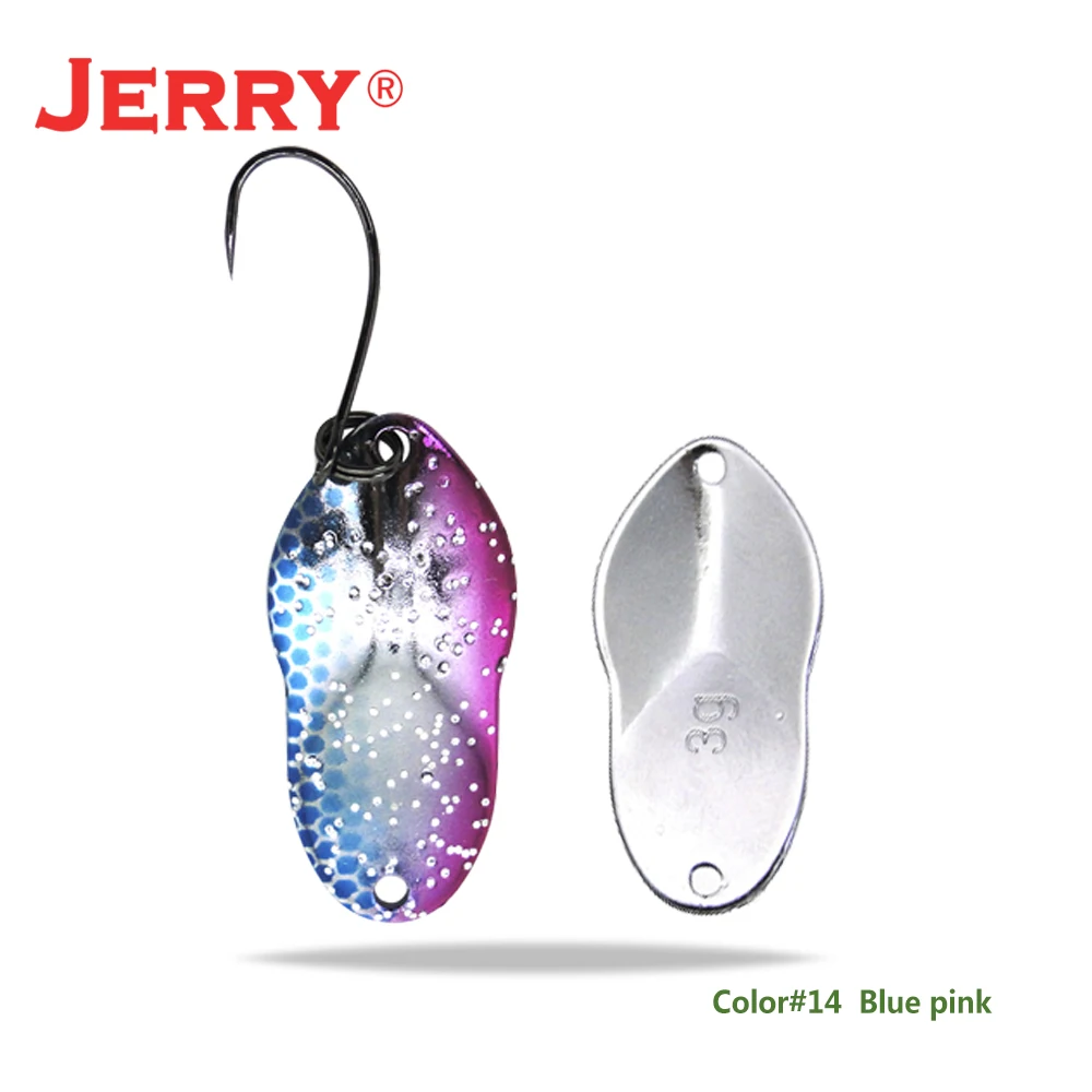 Jerry 2 г 3 г микро рыболовные приманки сверхлегкие латунные металлические жесткие приманки один крючок пресноводная зона форель Щука окунь ложка безделушка pesca - Цвет: blue pink