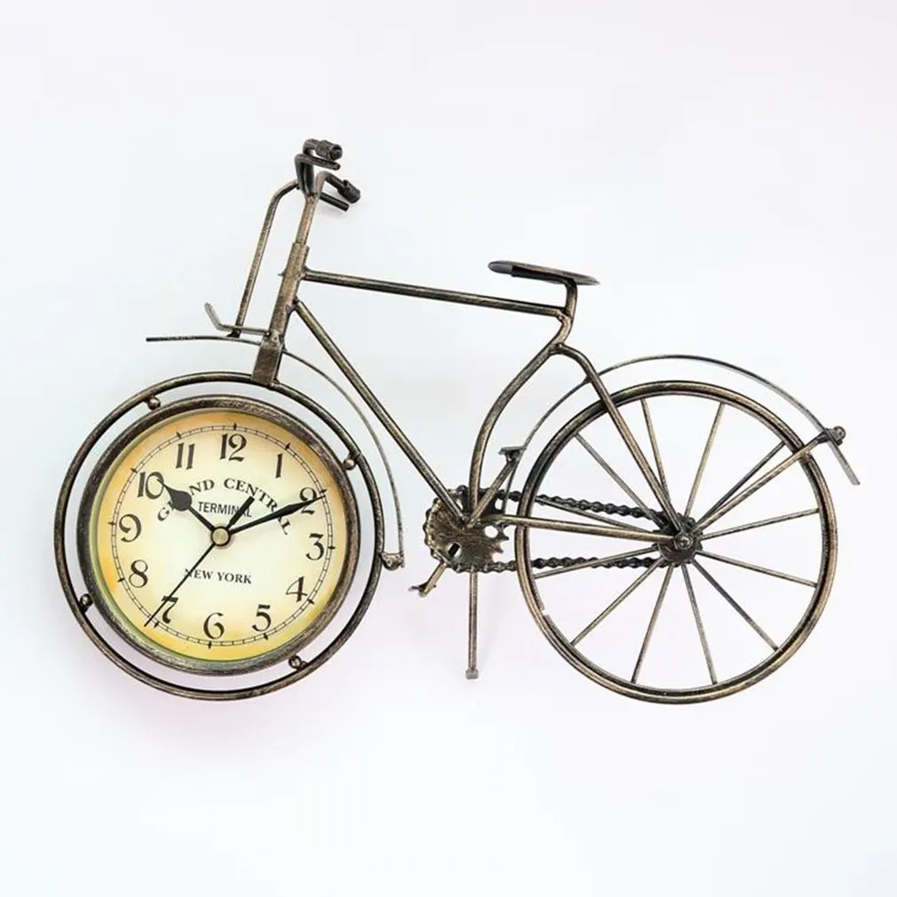 

American Country Iron Bicycle Wall Clock Fashional Decoration For Living Room Wall Decor Decals Home Watch Wall Hanging Clock