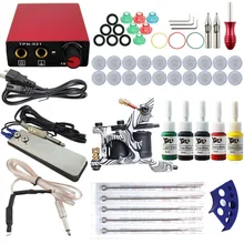 Новые ручки для начинающих тату, набор-тату-комплект, тату-машинка, набор, 1 Катушка, пистолет, 5 цветов, пигментные наборы, мощность